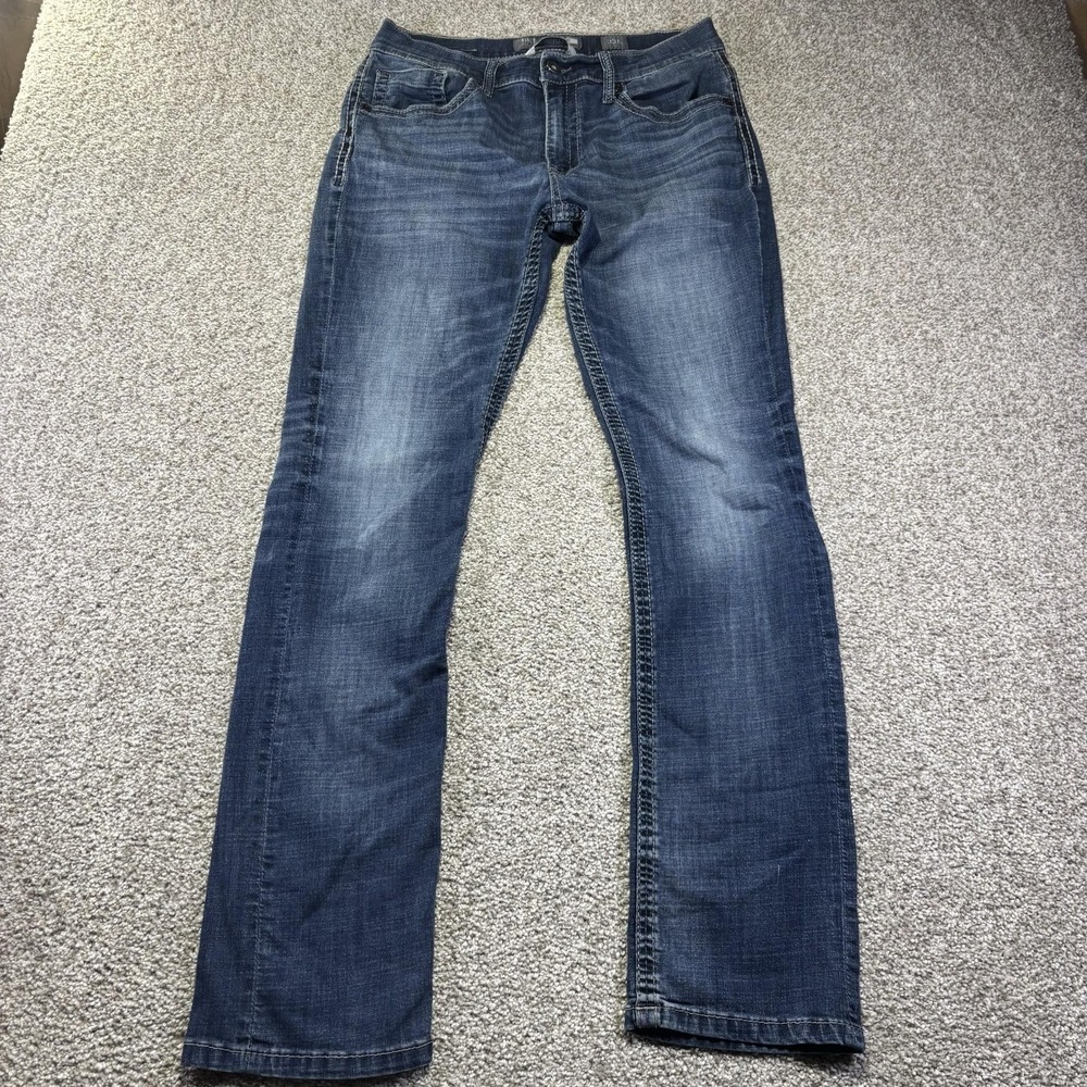 BKE Jake Jeans Mens 33x32 Blue Medium Wash Relaxed Straight Denim Pants